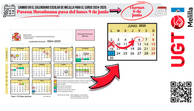 Cambio Calendario Escolar Melilla 2024-25 Pascua Musulmana