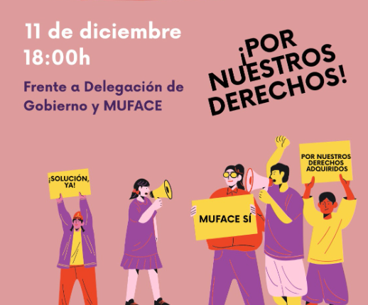 Concentración MUFACE 11 diciembre a las 18:00 horas